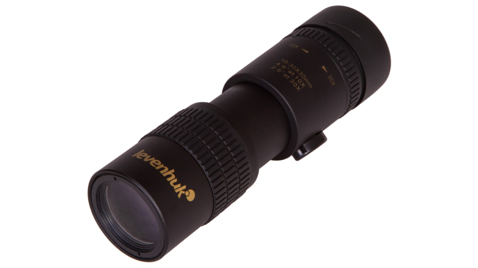 Levenhuk Atom 10-30x30 Monocular, Black, Small, 74096