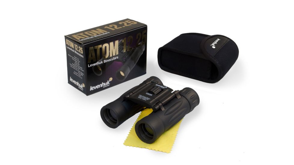 Levenhuk Atom 12x25 Binoculars, Black, Medium 67677