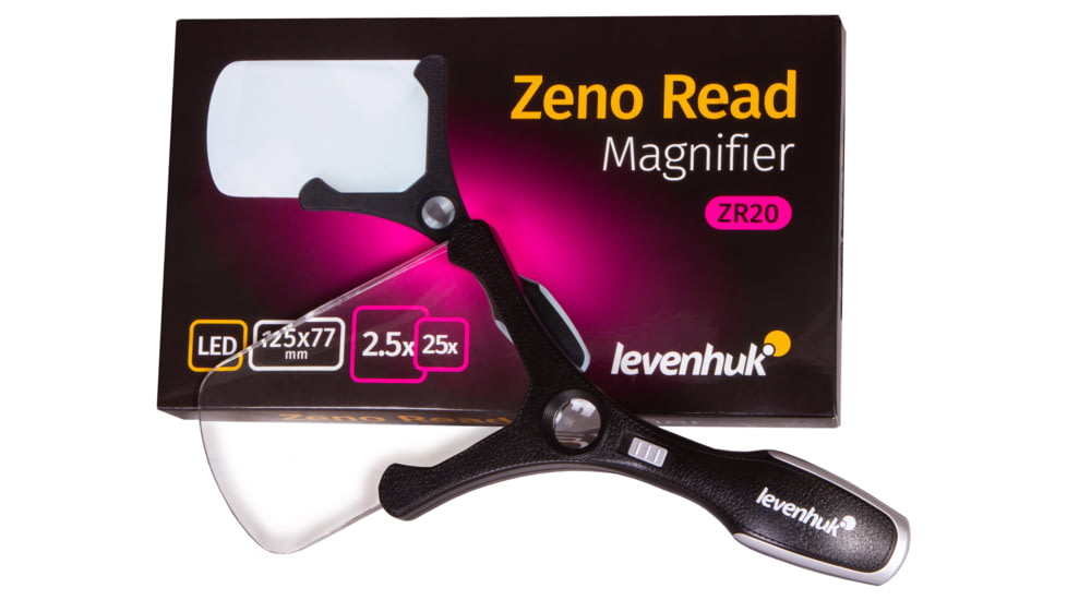 Levenhuk Zeno Read ZR20 Magnifier, Black, Small, 74102
