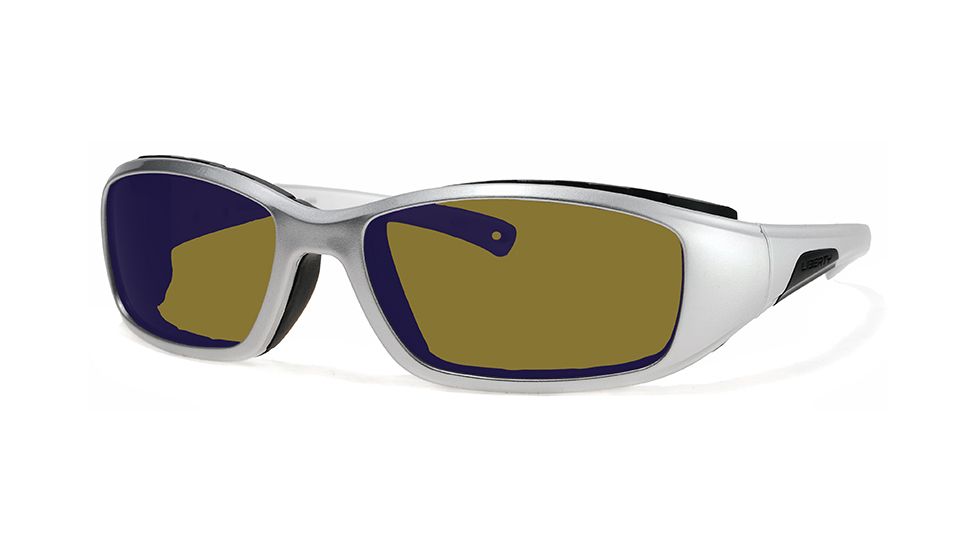 Liberty Sport Suns SNOWRIDER Protective Eyewear Shiny Chrome Frame,Amber w blue flash Lens, Unisex SNOWRDSHCH6017130SCL