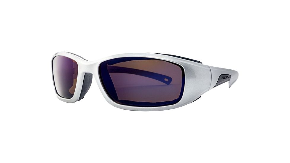 Liberty Sport Suns SNOWRIDER Protective Eyewear Pearl White Frame,Amber w blue flash Lens, Unisex SNOWRDPLWH6017130SCL