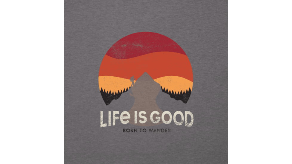 Life Is Good Cool Tee Retro Sunset Hike - Mens, Slate Gray, Extra Large, 61274-Slate Gray-XL