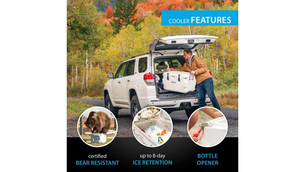 Lifetime Products 65 Quart High Performance Cooler, Khaki/Red, 91070