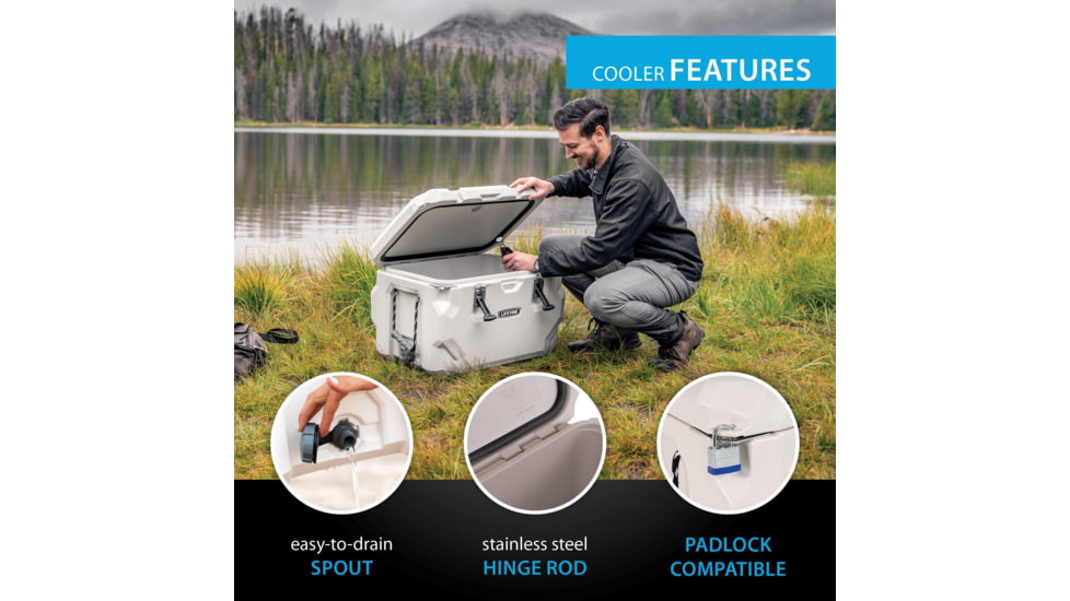 Lifetime Products 65 Quart High Performance Cooler, Khaki/Red, 91070