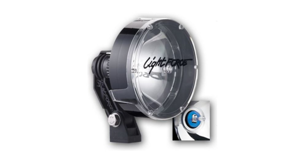 Lightforce Performance Lighting Firearm Mounted 140 Lance - Nighthunter Model- 75W Halagen - W/Scope &amp; Shotgun mount - inline switch - coil cord W/cig plug, Black, Medium LH029