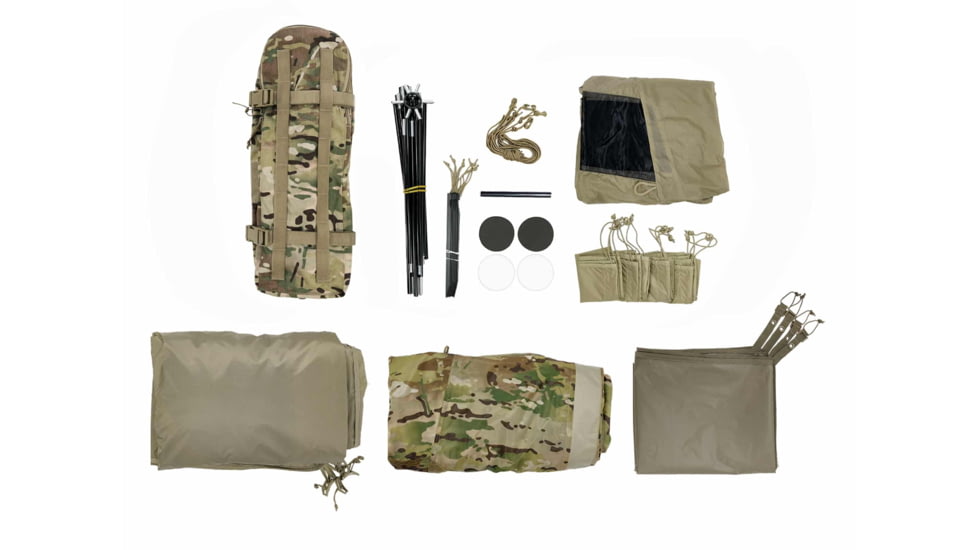 LiteFighter Fido Ai Two Person Shelter System, Multicam Camouflage, 90in x 42in x 56in, AI2100-MUL