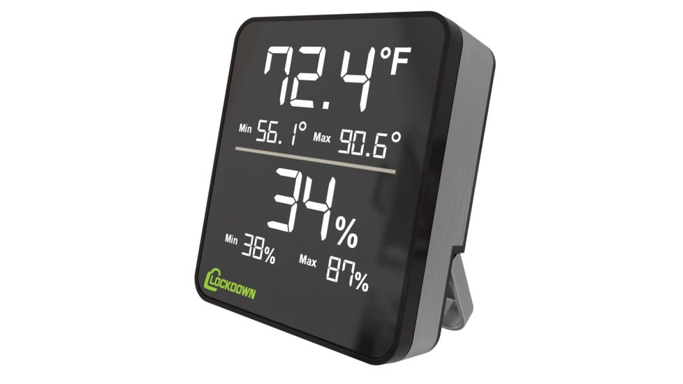 Lockdown Digital Hygrometer, Black/Silver, 1116774