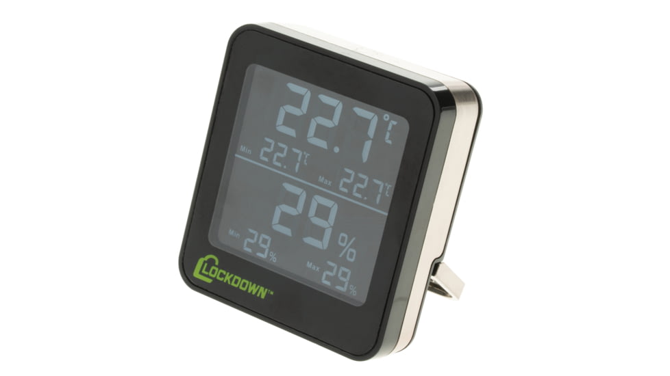 Lockdown Digital Hygrometer, Black/Silver, 1116774