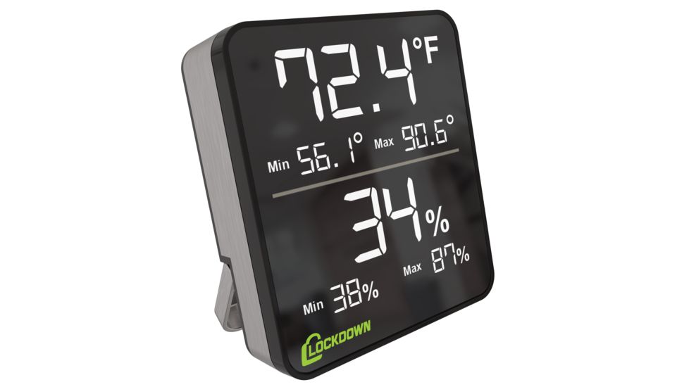 Lockdown Digital Hygrometer, Black/Silver, 1116774