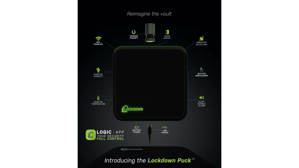Lockdown Puck Monitoring Device, Black/Silver, 1099416