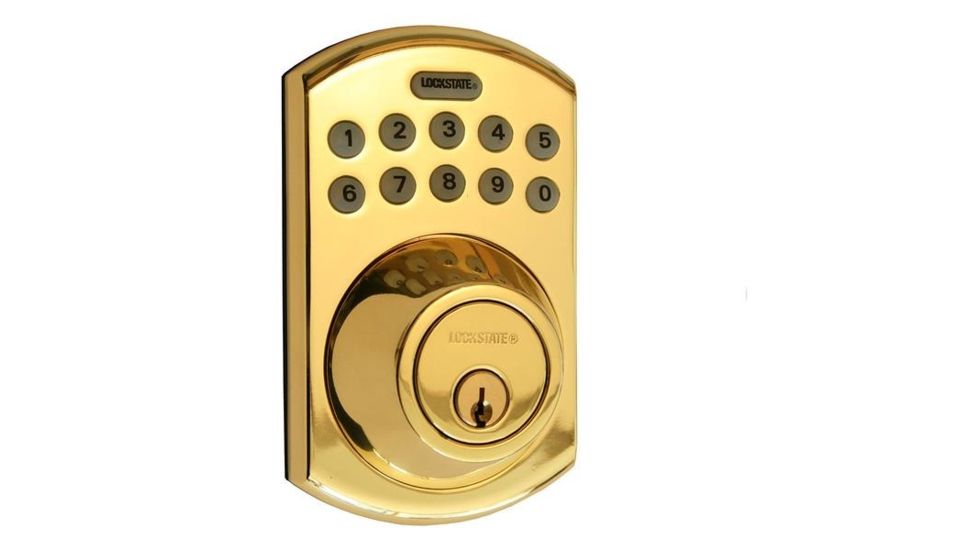 Lockstate RemoteLock 5i WiFi Electronic Deadbolt Door Lock, Bolder, Polished Brass, LS-DB5i-PB-B