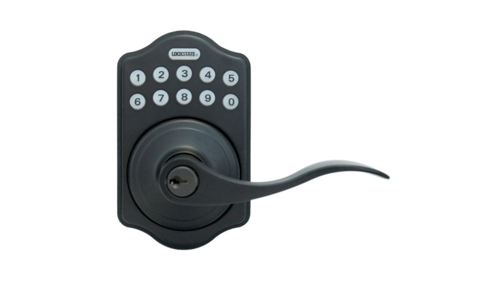 Lockstate RemoteLock 5i WiFi Electronic Lever Door Lock, Aspen Style, Rubbed Bronze, LS-L5i-RB-A