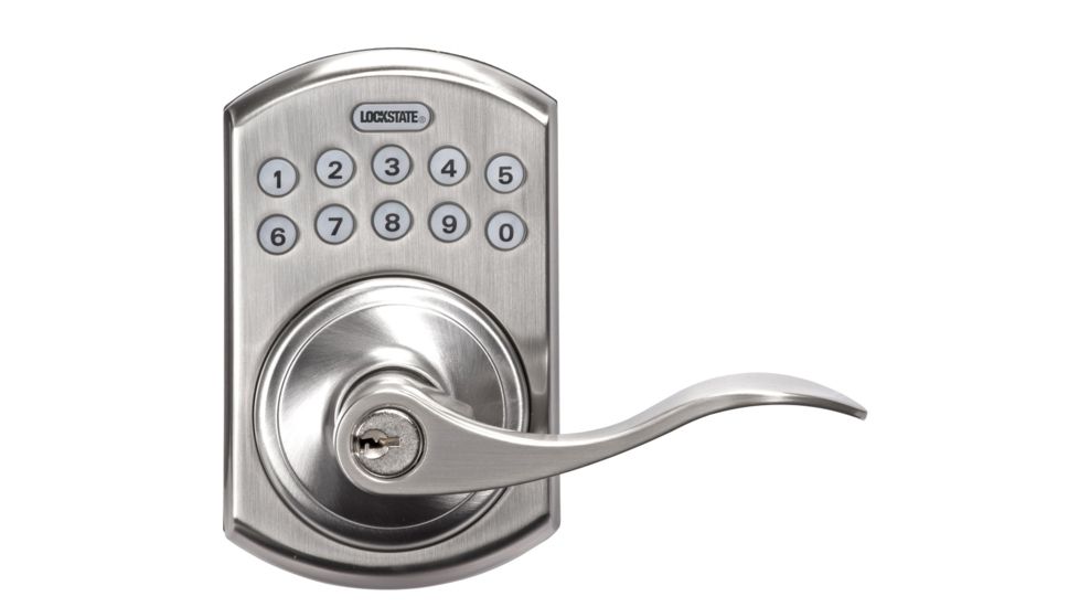 Lockstate RemoteLock 5i WiFi Electronic Lever Door Lock, Bolder Style, Satin Nickel, LS-L5i-SN-B