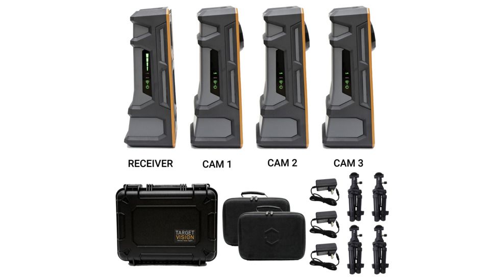 Longshot by Target Vision LR-3 w/ 2 Extra Cameras w/ Bulletproof Warranties, Black/Orange/Grey TV-CF103-3-W