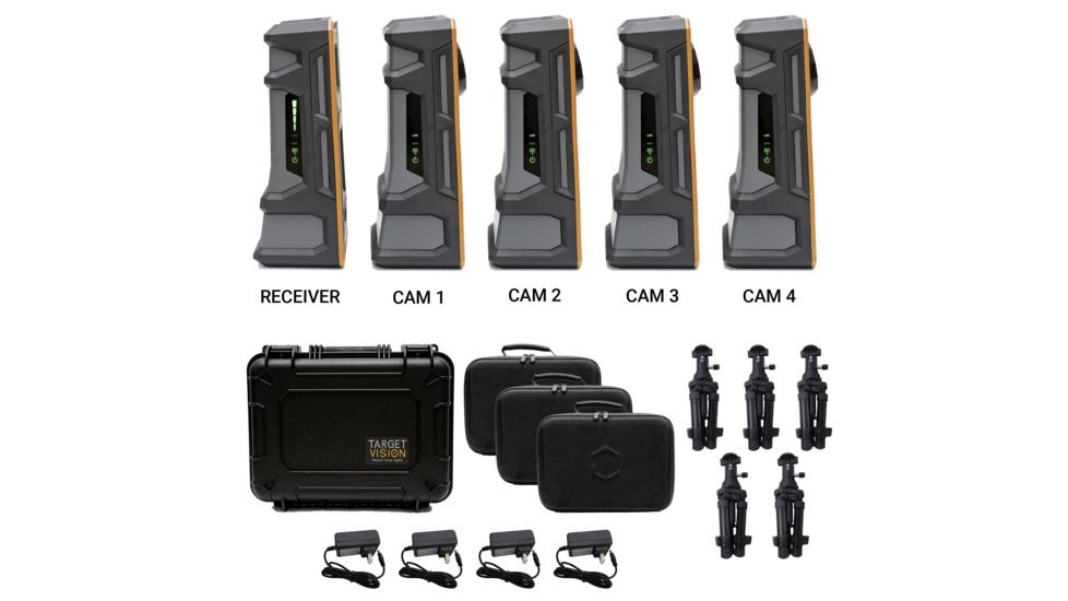 Longshot by Target Vision LR-3 w/ 3 Extra Cameras w/ 4 Bulletproof Warranties, Black/Orange/Grey TV-CF103-4-W