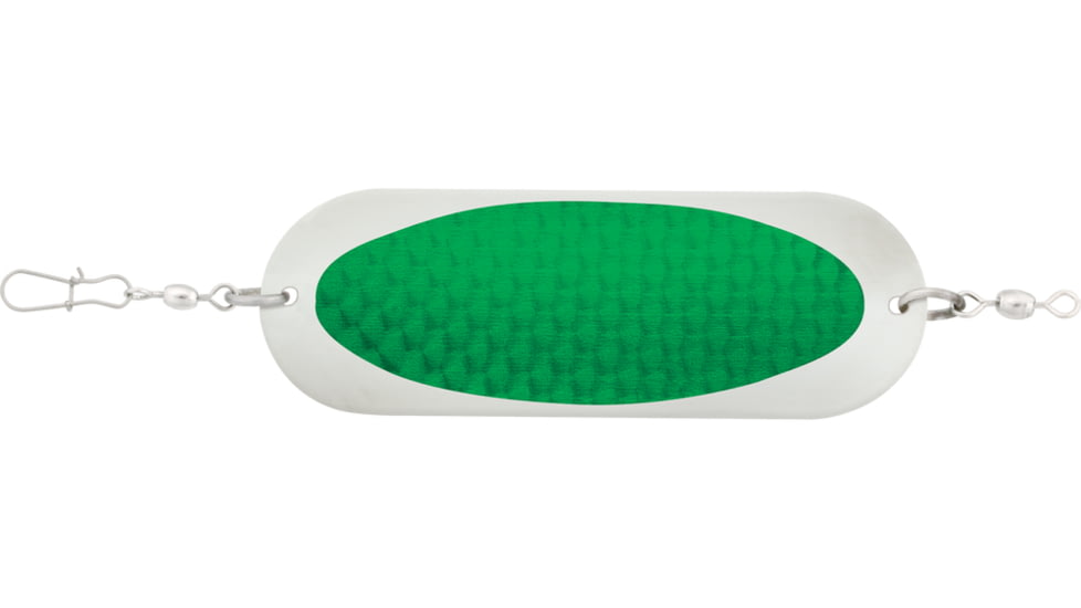 Luhr Jensen 4/0 Jensen Trout &amp; Kokanee Dodger, Chrome / Green Prism-Lite, 5100-040-0152