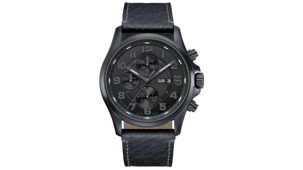 LUMINOX Field Valjoux Automatic Chronograph Watch, Black/Dark Gray, 48mm A.1861.BO