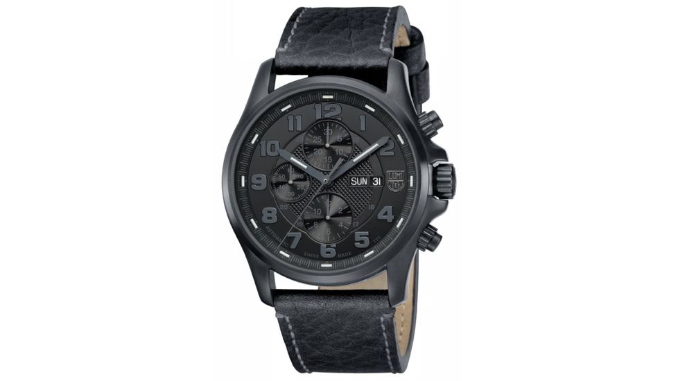 LUMINOX Field Valjoux Automatic Chronograph Watch, Black/Dark Gray, 48mm A.1861.BO