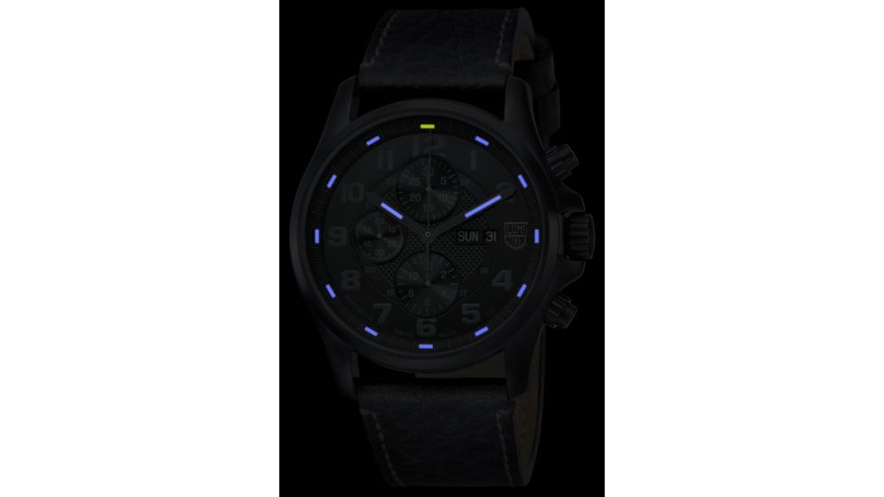 LUMINOX Field Valjoux Automatic Chronograph Watch, Black/Dark Gray, 48mm A.1861.BO