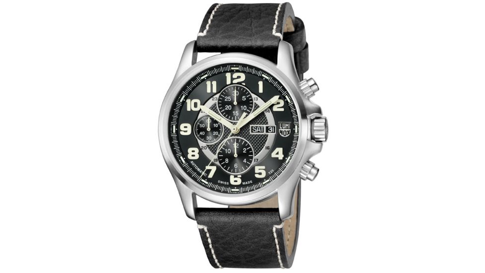 LUMINOX Field Valjoux Automatic Chronograph Watch, Black/Ivory, 48mm A.1861