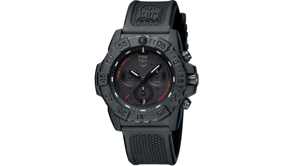 Luminox Navy Seal Chronograph 3580 Series Watches, Black/Black, 45mm, XS.3581.SIS