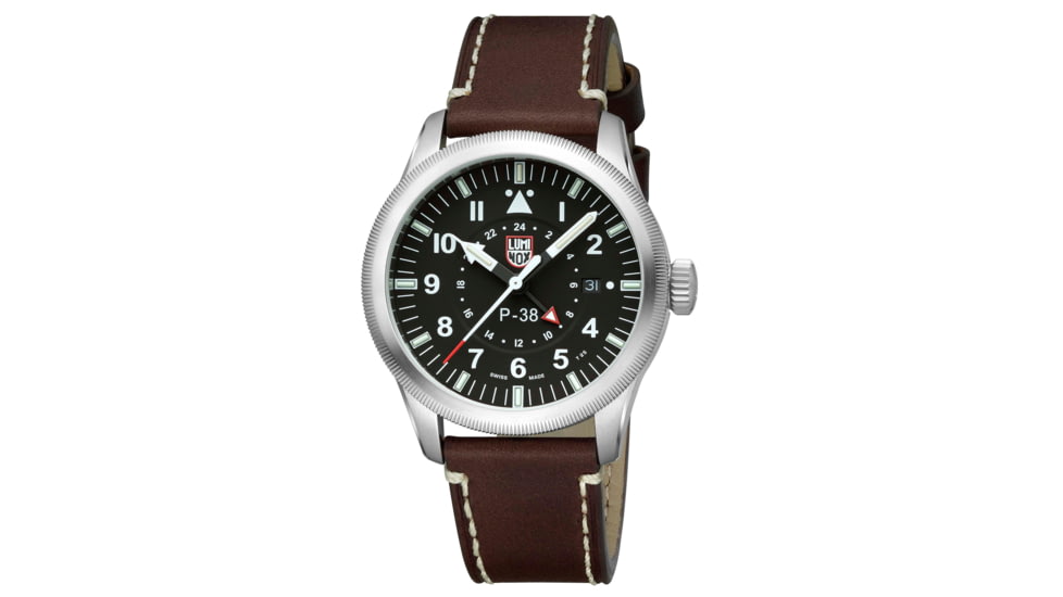 Luminox P-38 Lightening 9520 Series Watch, Black/Brown, 42mm, XA.9521