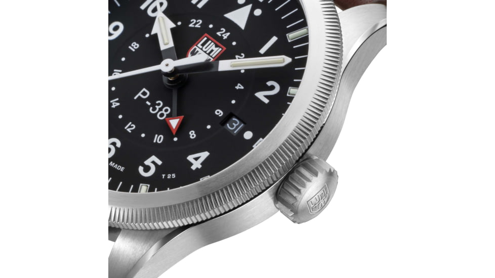 Luminox P-38 Lightening 9520 Series Watch, Black/Brown, 42mm, XA.9521