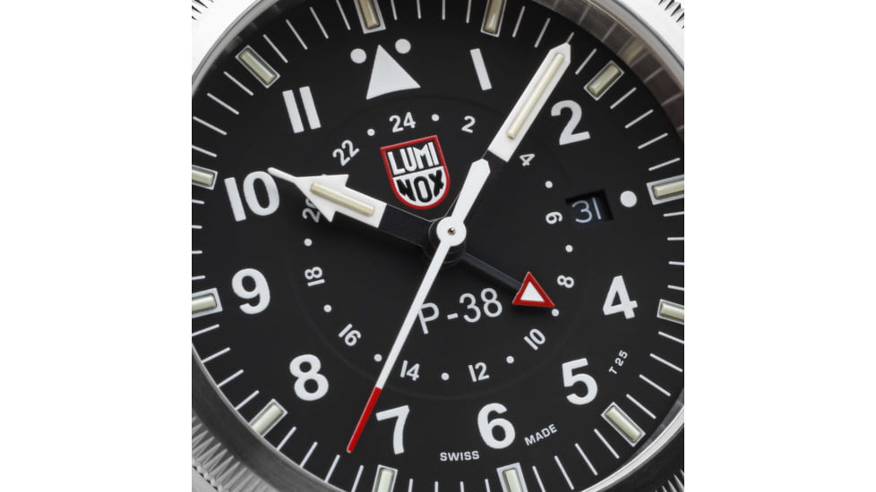 Luminox P-38 Lightening 9520 Series Watch, Black/Silver, 42mm, XA.9522