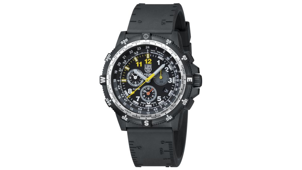 LUMINOX Recon Leader Chronograph Watch, Black/White/Yellow, 46mm A.8841.KM