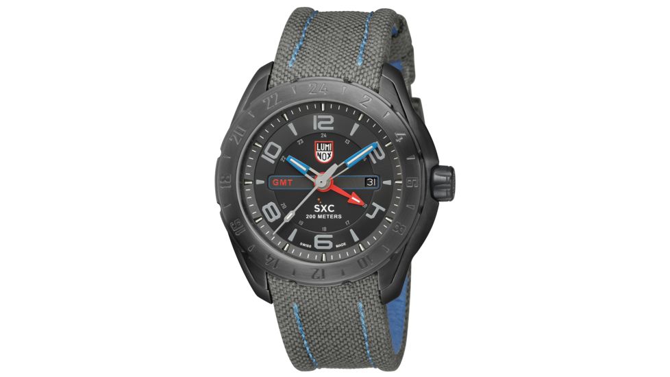 LUMINOX SXC Steel GMT Watch, Black/Gray, 45.5mm A.5121.GN