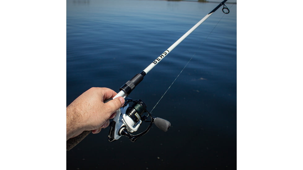 Lunkerhunt Beast Spinning Rod Combo, White, 6ft 8in, SBEACOM01