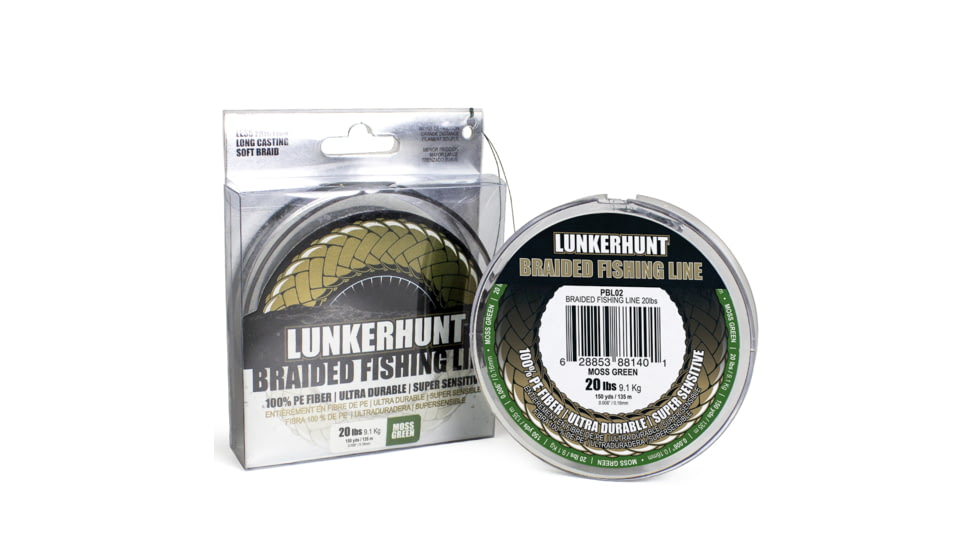 Lunkerhunt Braided Fishing Line, Moss Green, 150 yds &amp; 20 lbs, PBL02