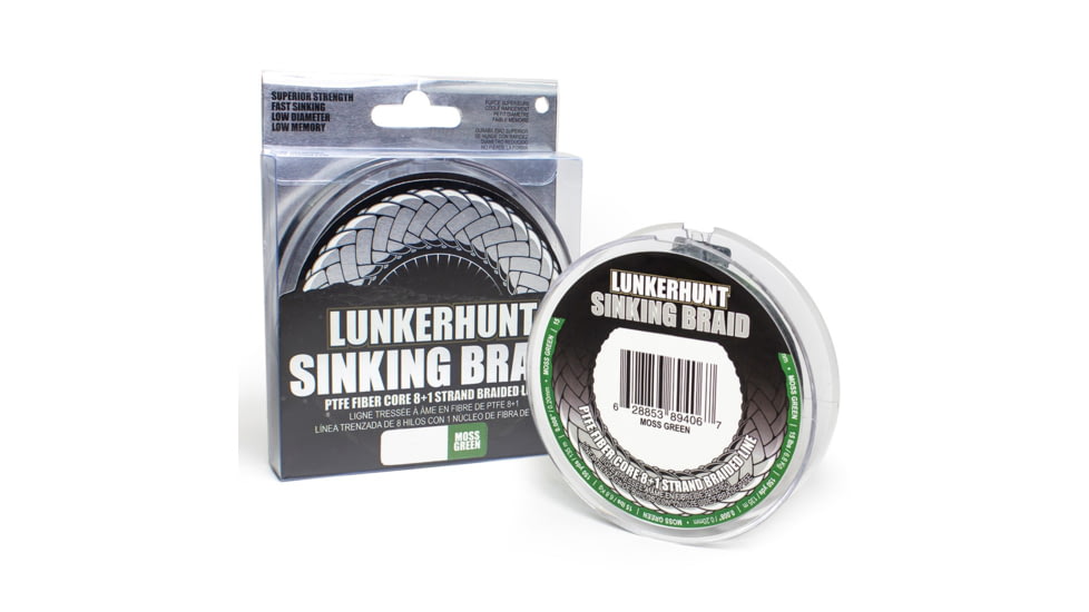 Lunkerhunt Sinking Braid Line, Moss Green, 150 yds &amp; 50 lbs, FLSB05