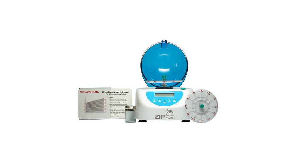 LW Scientific ZipCombo Centrifuge,White w/12-place Microhematocrit Rotor 40mm Tubes ZCC-12HD-40T3