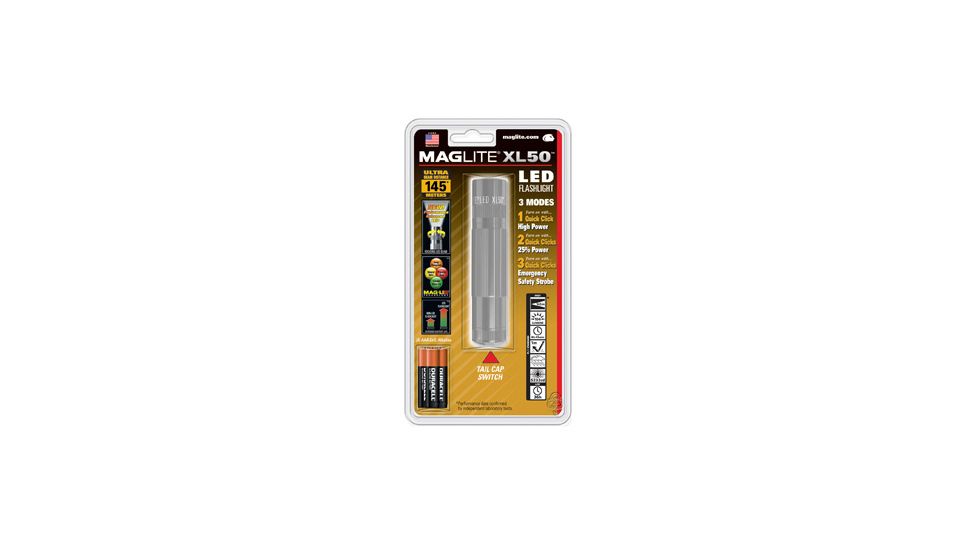 Mag Instrument XL 50 LED Flashlight Blister Pack, Gray S3096