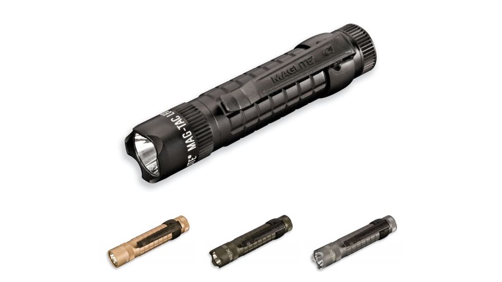 MagLite Mag-Tac Tactical LED Flashlight, Black, Coyote Tan, Foliage Green, Urban Gray