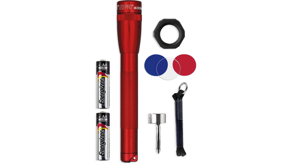 Maglite Mini Pro 2 Aa-cell Led Flashlight Combo Pack, Red - SP2P03C