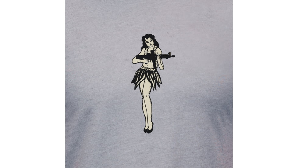 Magpul Industries Hula Girl CVC Graphic T-Shirts - Mens, Charcoal Gray Cotton/Polyester Short Sleeve, Large, MAG1117-010-L