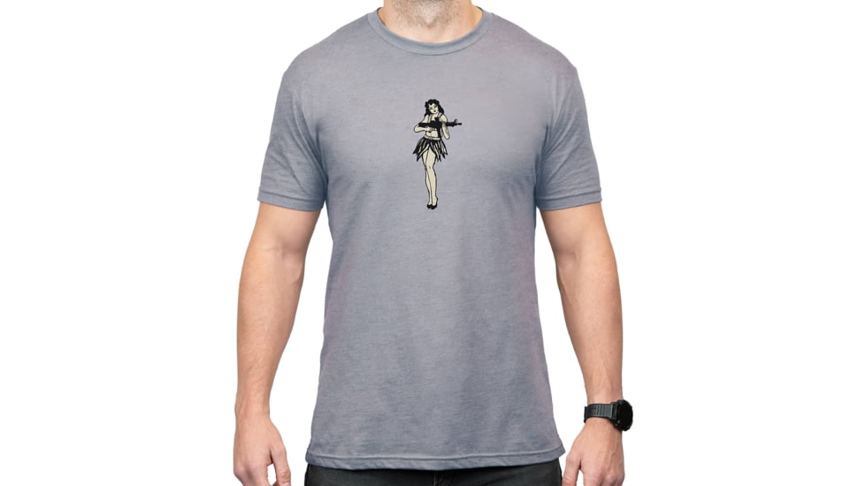 Magpul Industries Hula Girl CVC Graphic T-Shirts - Men's, Charcoal Gray Cotton/Polyester Short Sleeve, 3XL, MAG1117-010-3XL