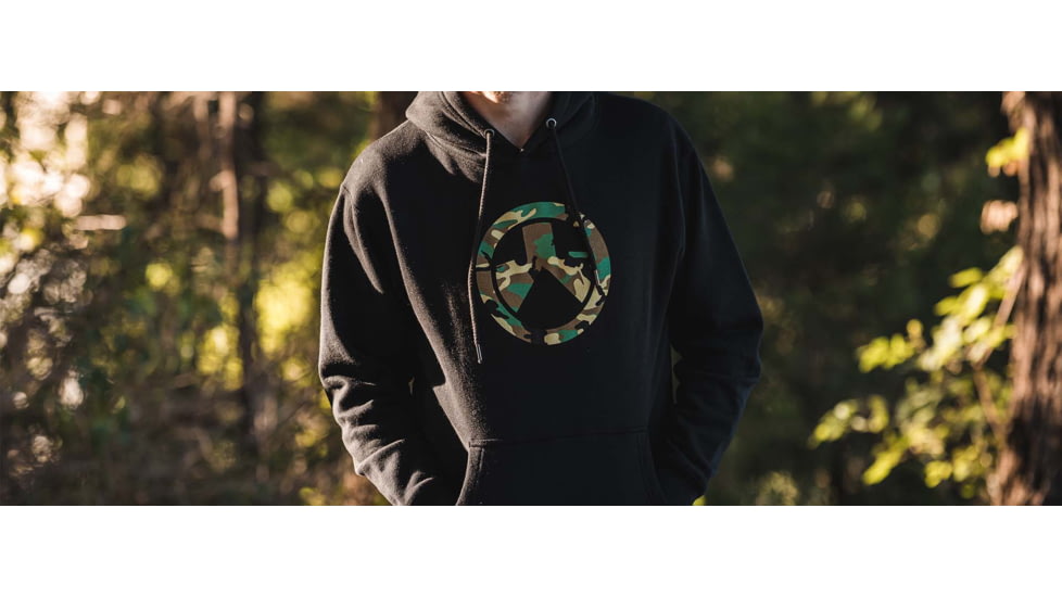 Magpul Industries Woodland Camo Icon Hoodie - Mens, Black, Small, MAG1258-001-S