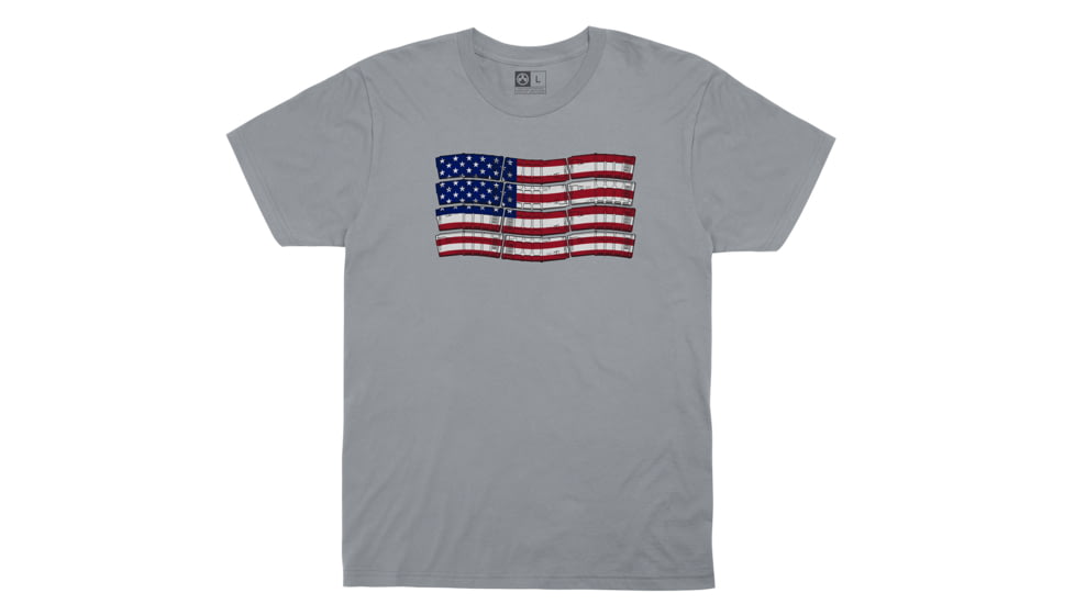 Magpul Industries PMAG-Flag Cotton T-Shirt - Men's, Silver, 2XL, MAG1180-040-2XL