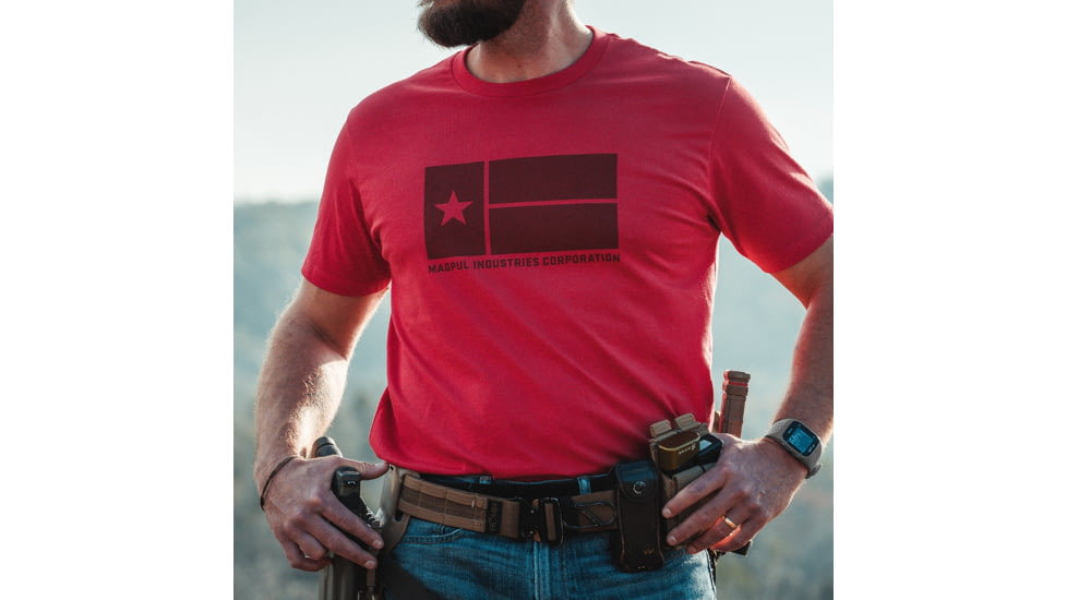 Magpul  Lone Star Cotton T-Shirt - Men's, Red, Medium, MAG1201-610-M