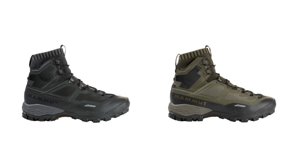 Mammut Ducan Knit High GTX Backpacking Boots - Men's, Black/Titanium, Dark Olive/Black