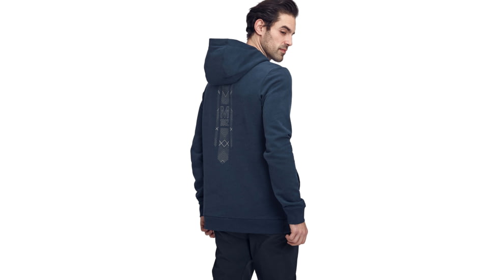 Mammut Logo ML Hoody - Mens, Peacoat Melange Prt3, Large, 1014-02140-50168-115