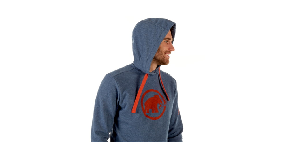 Mammut Mens Mammut Logo ML Hoody, Marine Melange-Dark Orange, XL, 1014-01381-50028-116