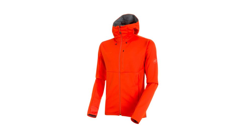 Mammut Mens Ultimate V SO Hooded Jacket, Dark Orange-Titanium Melange, Medium, 1011-00060-2165-114