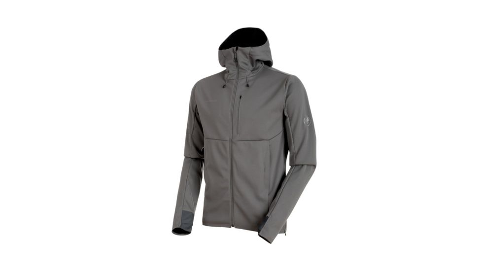 Mammut Mens Ultimate V SO Hooded Jacket, Titanium-Black, Small, 1011-00060-00008-113