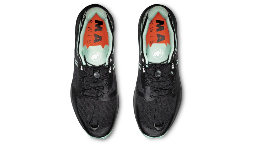Mammut Sertig TR Low Running Shoe - Mens, Black/Neo Mint, 10.5US, 3030-04940-00733-1105
