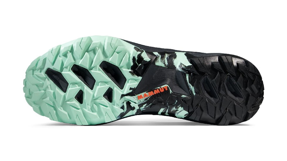Mammut Sertig TR Low Running Shoe - Mens, Black/Neo Mint, 10.5US, 3030-04940-00733-1105