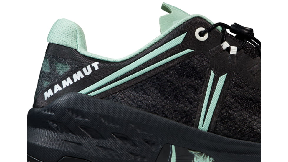 Mammut Sertig TR Low Running Shoe - Mens, Black/Neo Mint, 10.5US, 3030-04940-00733-1105